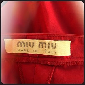 Miu Miu red ankle pants